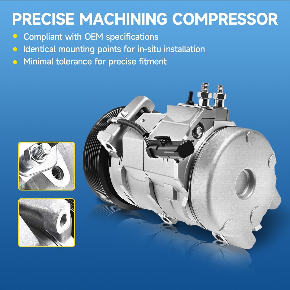 A/C Compressor for Ford E-150 Club Wagon 5.4L GAS SOHC NA 2003 2004 ...