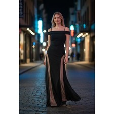 Nightway Collections Cold Shoulder Gown/Dress - Size 6 - Black
