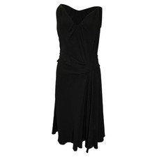 Prada V-Neck Mini Dress In Acetate Women Black Size 44