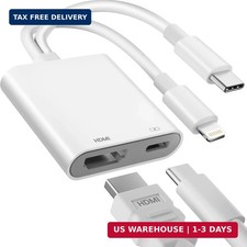 USB-C and Lightning to HDMI Adapter for iPhone to TV, 4K 60Hz MFi Certified Ligh