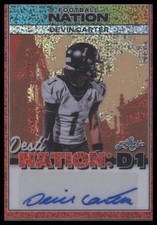 2025 Leaf Football Nation DestiNation D1 Auto Red #D1A-DC1 Devin Carter #/2