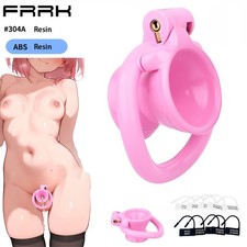 Male Chastity Device Inverted Cage with Lock and Belt ABS Resin BDSM Restraint