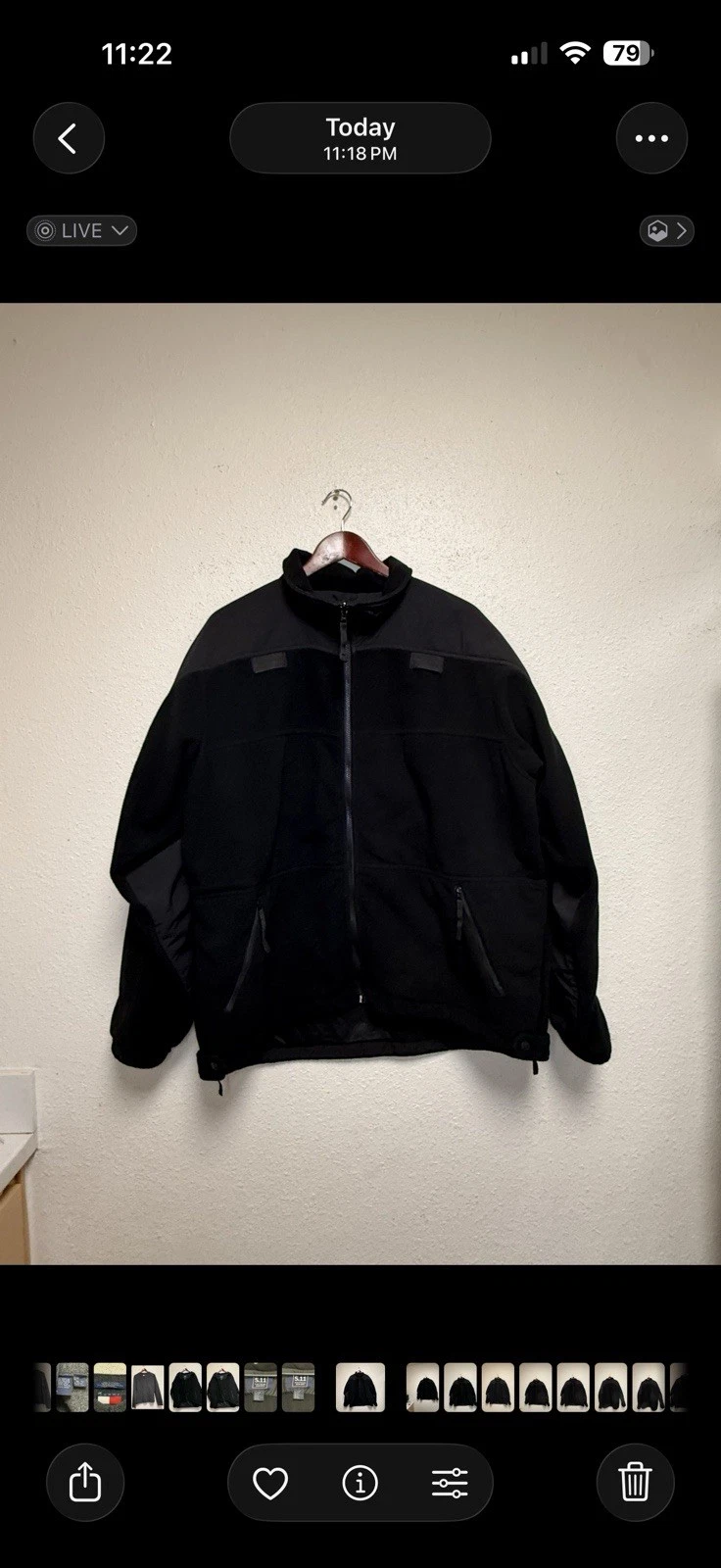 5.11 Tactical Series Black Fleece Full Zip Jacket w/ Zipped Pockets XL 109614 image 9