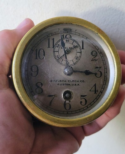Vintage CHELSEA Clock Key Wind Brass RARE - UNTESTED