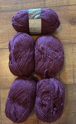 Yarns Brunswick Limeric Acrylic Wool Yarn 4 Skeins #8272 Dusky Plum Tweed