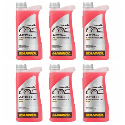6x MANNOL AF13++ Antifreeze (-40°C) 4015 1L