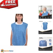Absorbent Terry Cloth Bib for Adults - Adjust...
