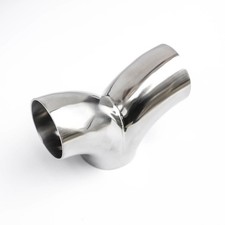 304 Stainless Steel 3 Way Y-Shape Pipe Tee Piece Exhaust Tube 90  Polished Tool