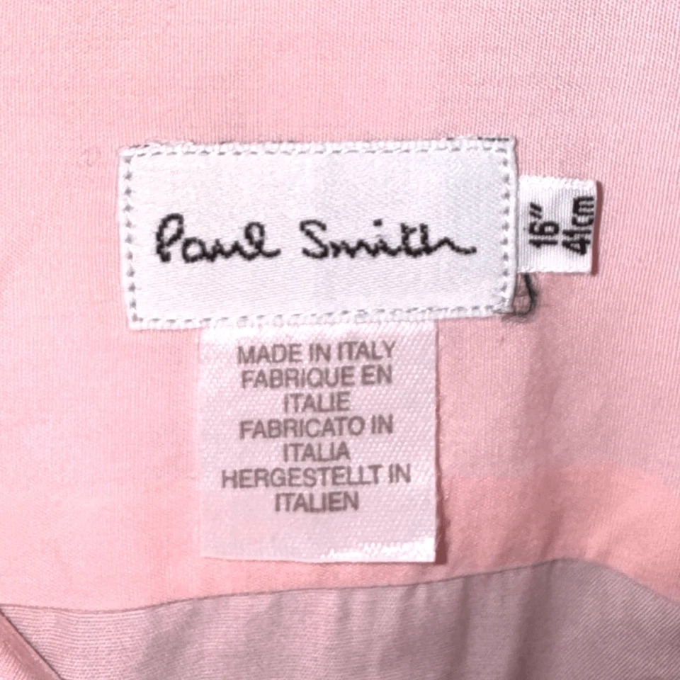 Camisa de vestir rosa Paul Smith cuello extendido puño francés M 16 Foto 2 de 4
