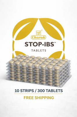 Charak Stop-IBS Ayurvedic Tablets 300 Tabs Digestive Comfort Support Free Ship