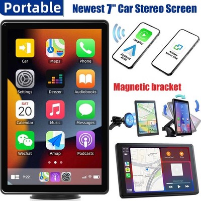 7'' Wireless Apple CarPlay Android Auto Tragbar Touchscreen Autoradio Bluetooth