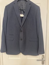 Men’s Next tailored grey 3 Piece Suit Jacket 48R Trousers 40R  pre - Owned