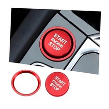 Car Engine Start Stop Push Botton Cover, Alumninum Vehicle Key Ignition Red