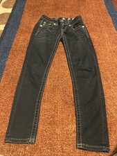 Miss Me Jeans Womens Size 24x28 Embellished Sequin Pockets Dark Wash Skinny