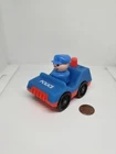 Vintage Fisher Price little people blue police car w/policeman