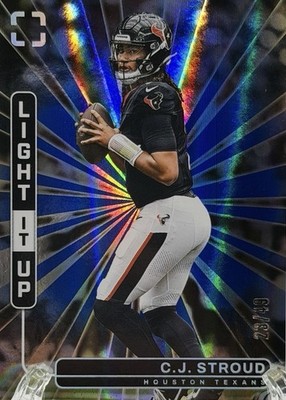 2025 CJ Stroud #/49 Light It Up Blue Parallel Insert #14 Panini Photogenic