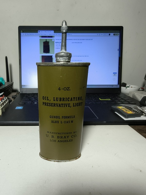 Vintage US Military Handy Oiler Tin 4 oz Oil Can