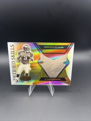 2005 Leaf Certified Materials Skills Mirror Gold Jersey # 05/50 Donovan McNabb
