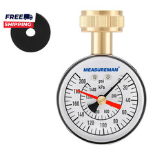 2-1/2" Water Pressure Test Gauge  0-200Psi/Kpa, 3/4" Female Garden Hose Thread