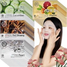Daily Skin Care Korean Sheet Mask Pack Premium Essence Formula 4types (40pcs)