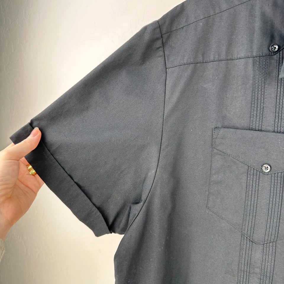 Camisa De Colección Monte Carlo XL Negra Abotonada Manga Corta Utilidad Trabajo Táctico Foto 3 de 4