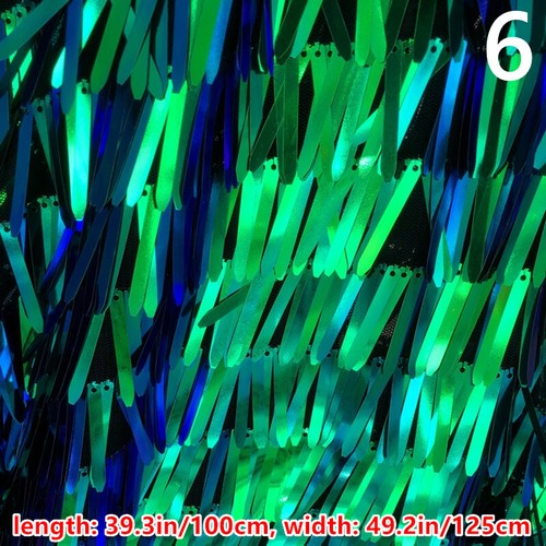 Laser Mesh Sequin Tassel Fabric Cloth Sewing DIY Crafts Performance Costume - Picture 12 of 28