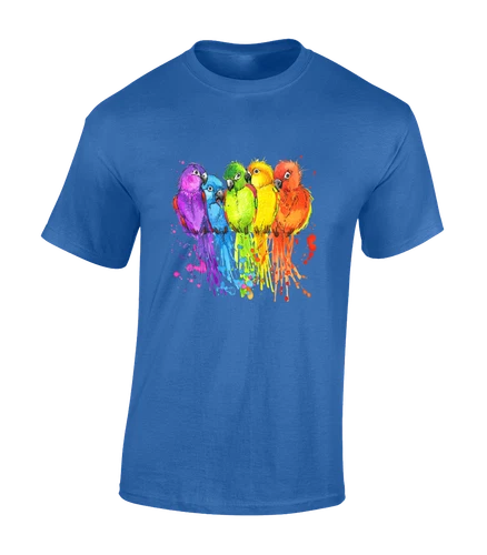 Paintsplash Parrot Cool Animal Lover Fashion Design Unisex T-Shirt - Picture 1 of 9
