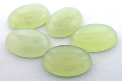 ONE 40x30 40mm x 30mm Oval REAL Translucent Green Prehinite Jade Cabochon  PJ10