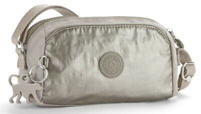 Kipling NEU ABELA kleine Schulter-/Umhängetasche - Dune Pewter C UVP 49£