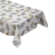 MEWATU Nappe en Toile Cirée Feuilles Automne Sur Blanc K150087 Carré Rond Oval