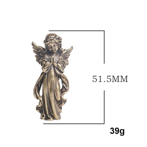 Statuina angelo ottone massiccio USA mini angelo statua decorazione casa statuine regalo - Foto 2 di 12