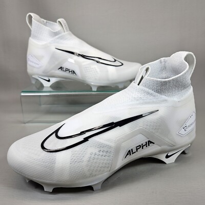 Nike Alpha Menace Elite 3 Football Cleats White Black CT6648-109 Men's Size 11
