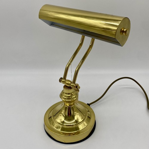 Vintage Retro Style Brass Adjustable Banker's Desk Lamp Gold Tested Working
