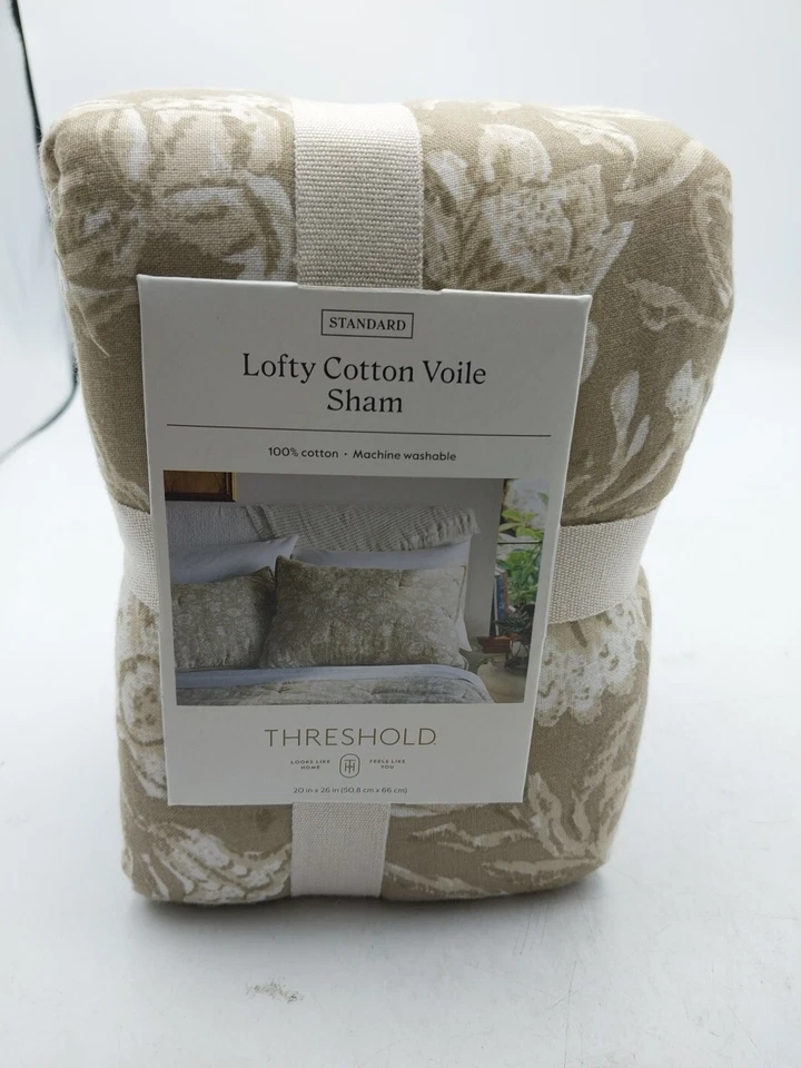 Umbral Estándar Elevado Algodón Voile Floral Estándar Falsa Foto 2 de 4