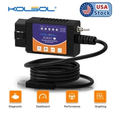 KOLSOL ELM327 OBD2 Scanner Read/Erase Codes For Chrysler, Dodge,Jeep,Ford