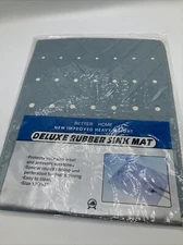 Better Home Rubber Sink Mat Blue Shells 12x15 Vintage 2000