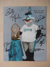 Florida Marlins Billy The Marlin Autographed 8 x 10 Photograph Floyd Kotsay 