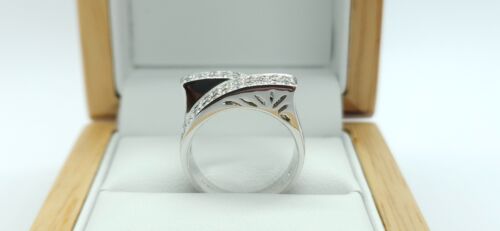 14ct White Gold 0.55ct Diamond set double row cluster ring - Picture 4 of 19