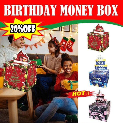Birthday Money Box for Cash Gift Pull Out Box for Boyfriend Happy
