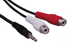 6" AUX 3.5mm Male to RCA RW Female Audio Y Splitter Cable Adapter Stereo Car 6IN