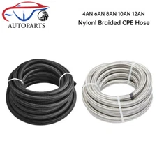 AN6/AN8/AN10/AN12 CPE Nylon & Stainless Steel Braided Fuel Hose Oil Gas Air Line
