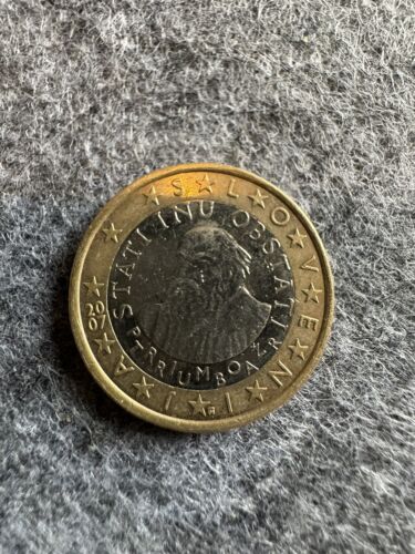 1 Euro 2007 Münze Coin Slowenien Slovenija STATI INU OBSTATI - Bild 1 von 3