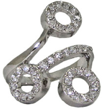 Zirconia Cubica Anello Argento Eternity Oro Bianco 3 Cerchio Infinity Fascia Sz