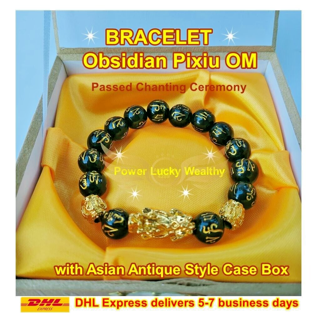 Pi Xiu Feng Shui Black Obsidian Bracelet Buddha Power Feng Shui