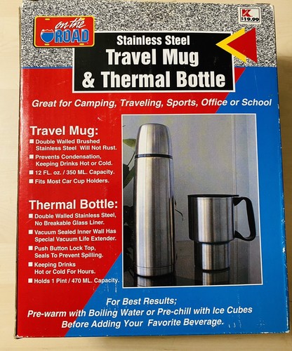 Tazza da viaggio e bottiglia termica in acciaio inox