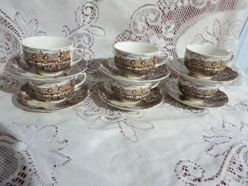 Johnson Bros Olde English Countryside 6 Cups & Saucers