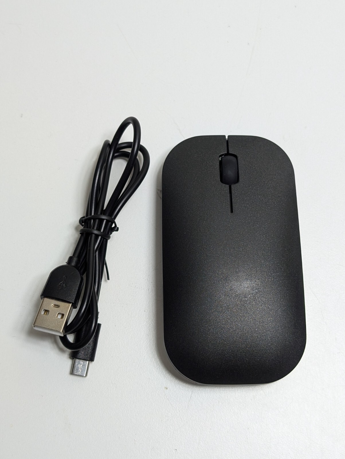 Seenda Cordless Wireless Mouse Black 3 Button Rechargeable w/Dongle & Cable