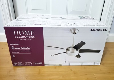 LED Brushed Nickel Ceiling Fan with Light Kit by Home Decorators Windward 44 in LED Brushed Nickel Ceiling Fan with Light Kit by Home Decorators Windward 44 in