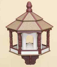 HUGE BIRD FEEDER  Amish Handmade Hexagon Recycled Poly in Tan, Cherry  White