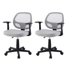 NNEDSZ Artiss 2x Mesh Office Chair Computer Gaming Desk Chairs Work Study Mid Ba